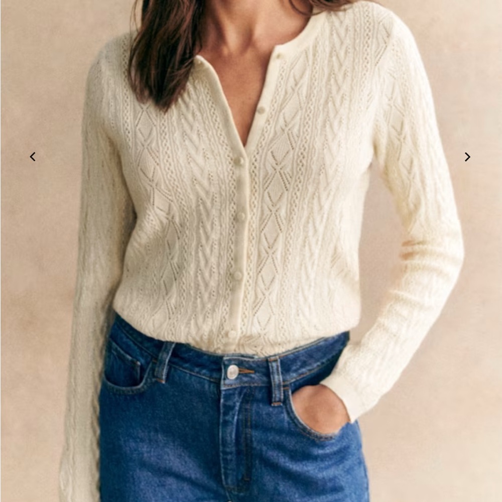 Sezane Reuben Cardigan XS Cream